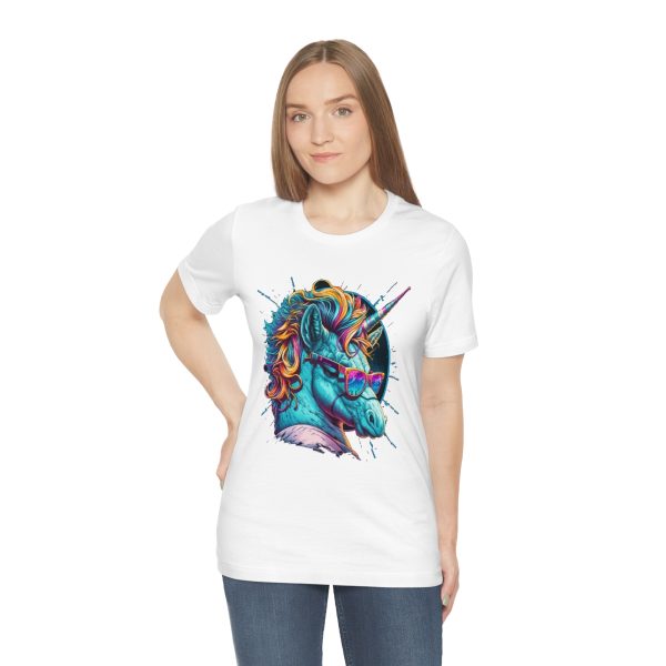 Retro Unicorn with Glasses - Short Sleeve T-shirt | 18542 30