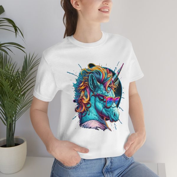 Retro Unicorn with Glasses - Short Sleeve T-shirt | 18542 32
