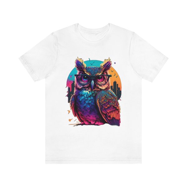 Retro Owl With Glasses - Short Sleeve T-shirt | 18542