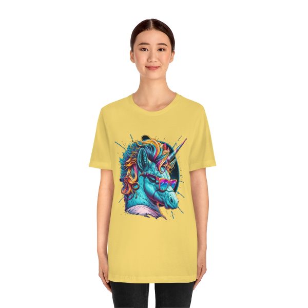 Retro Unicorn with Glasses - Short Sleeve T-shirt | 18550 10