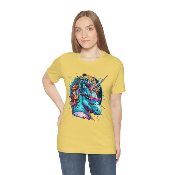 Retro Unicorn with Glasses - Short Sleeve T-shirt | 18550 12