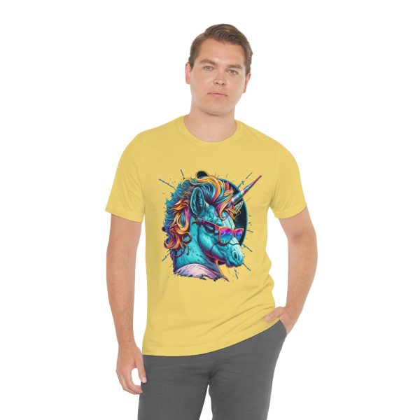 Retro Unicorn with Glasses - Short Sleeve T-shirt | 18550 13