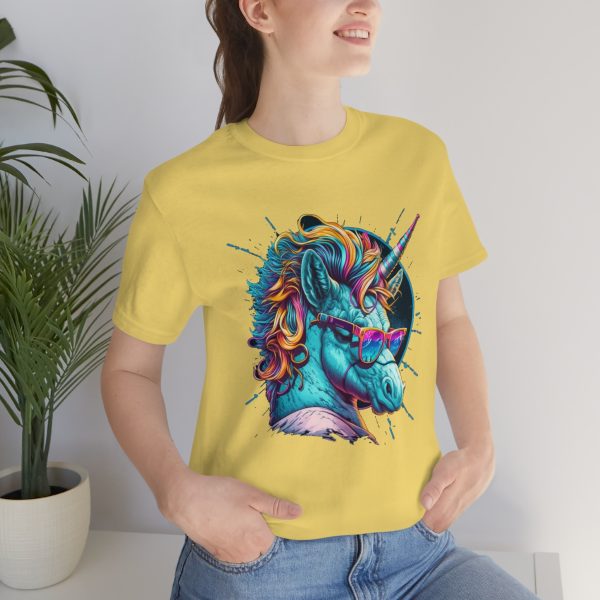Retro Unicorn with Glasses - Short Sleeve T-shirt | 18550 14