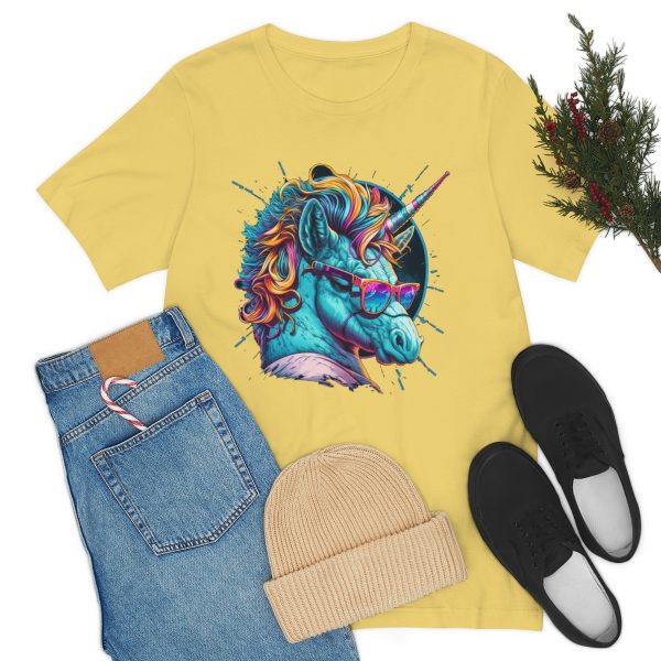 Retro Unicorn with Glasses - Short Sleeve T-shirt | 18550 15