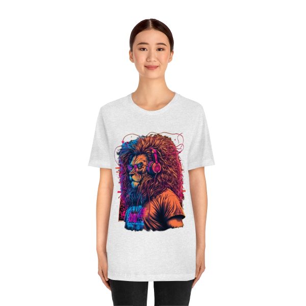 Lion Wearing Headphones and Glasses - Graffiti Inspired Retro T-Shirt | 38608 10