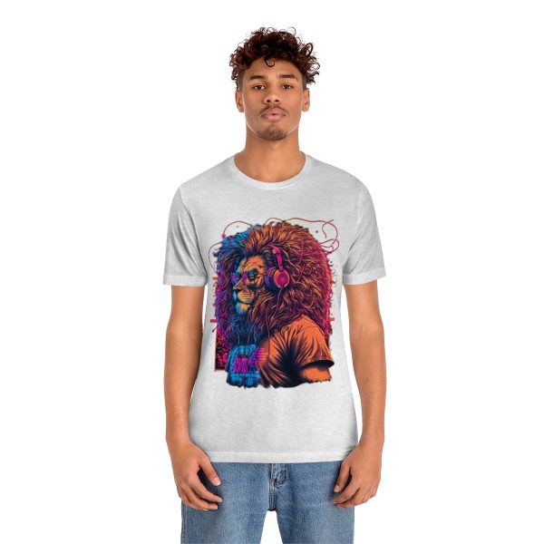Lion Wearing Headphones and Glasses - Graffiti Inspired Retro T-Shirt | 38608 11