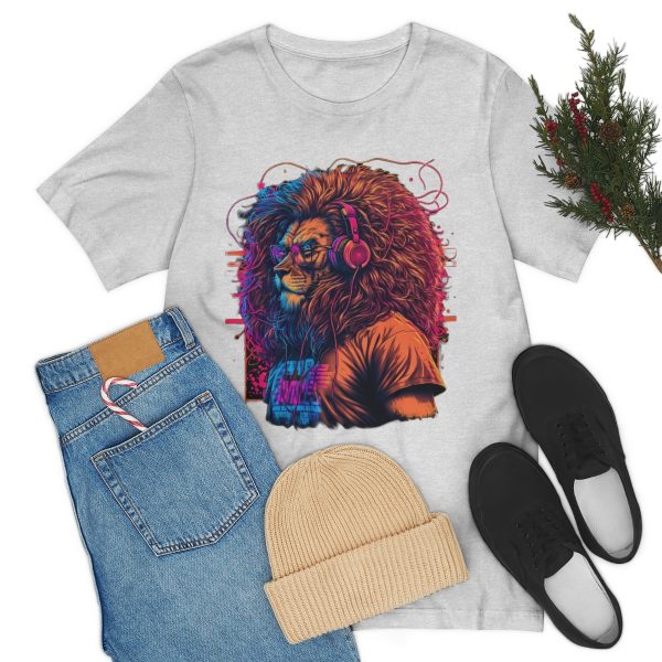 Lion Wearing Headphones and Glasses - Graffiti Inspired Retro T-Shirt | 38608 15