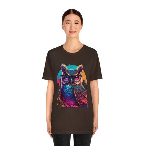Retro Owl With Glasses - Short Sleeve T-shirt | 39583 10
