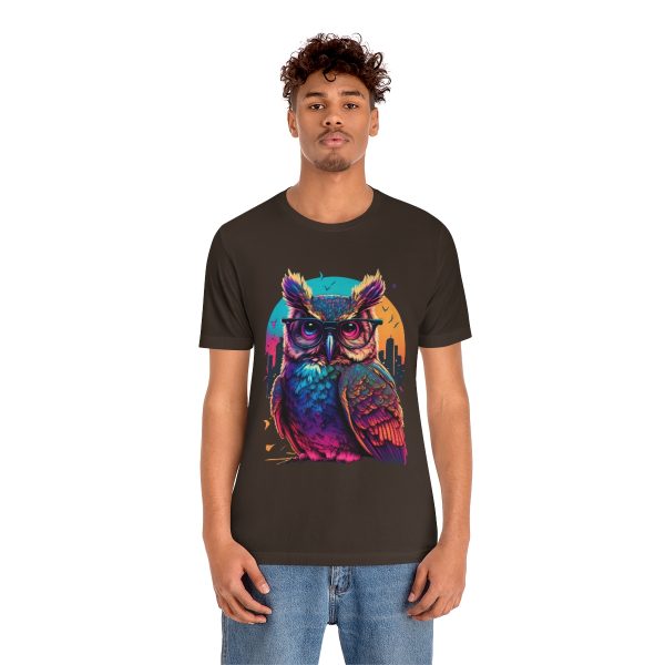 Retro Owl With Glasses - Short Sleeve T-shirt | 39583 11