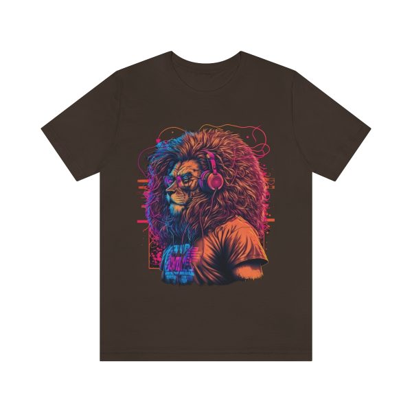 Lion Wearing Headphones and Glasses - Graffiti Inspired Retro T-Shirt | 39583 18