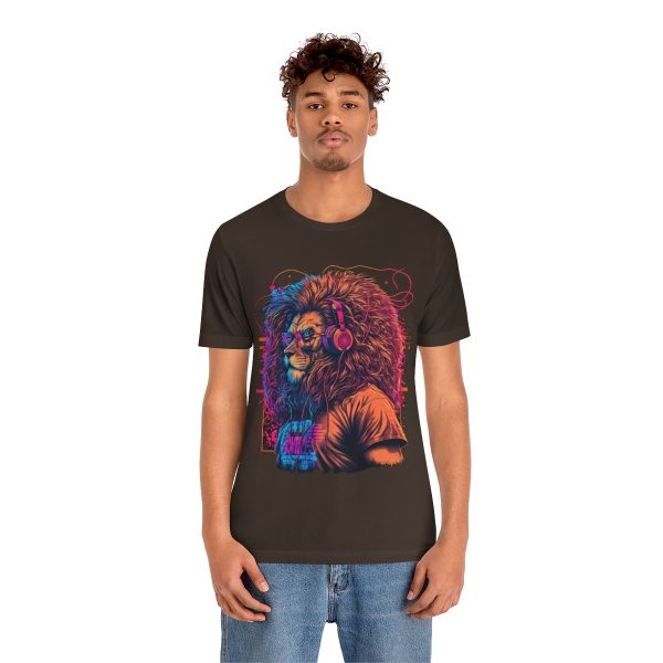 Lion Wearing Headphones and Glasses - Graffiti Inspired Retro T-Shirt | 39583 20