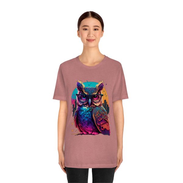 Retro Owl With Glasses - Short Sleeve T-shirt | 61823 10