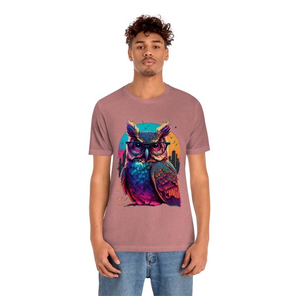 Retro Owl With Glasses - Short Sleeve T-shirt | 61823 11