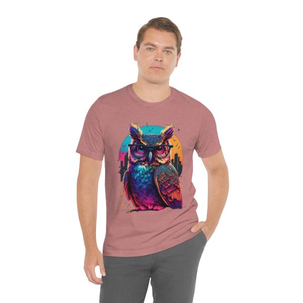 Retro Owl With Glasses - Short Sleeve T-shirt | 61823 13