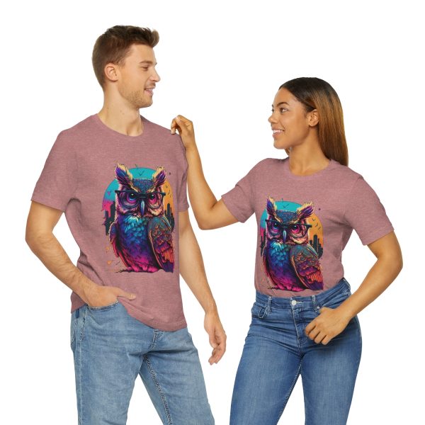 Retro Owl With Glasses - Short Sleeve T-shirt | 61823 17