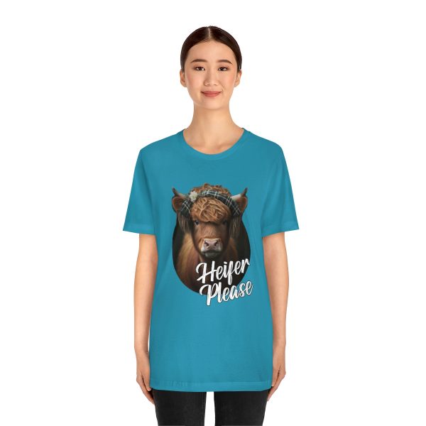 Heifer Please Highland Cow Funny T-shirt | Heifer Please | Short Sleeve Tee | 18054 1
