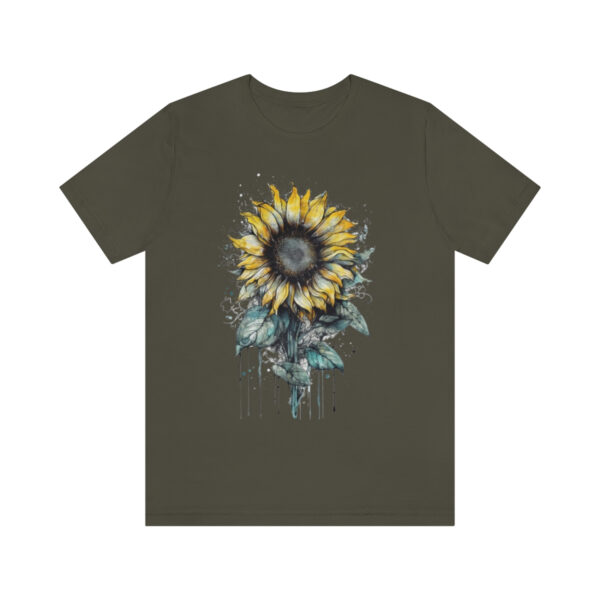 Geometric Sun Flower with Ink and Water Color - Short Sleeve Tee | 18062