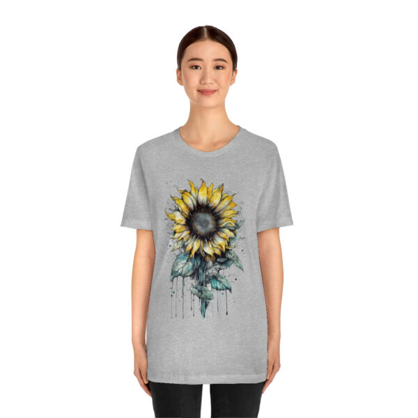 Geometric Sun Flower with Ink and Water Color - Short Sleeve Tee | 18078 2