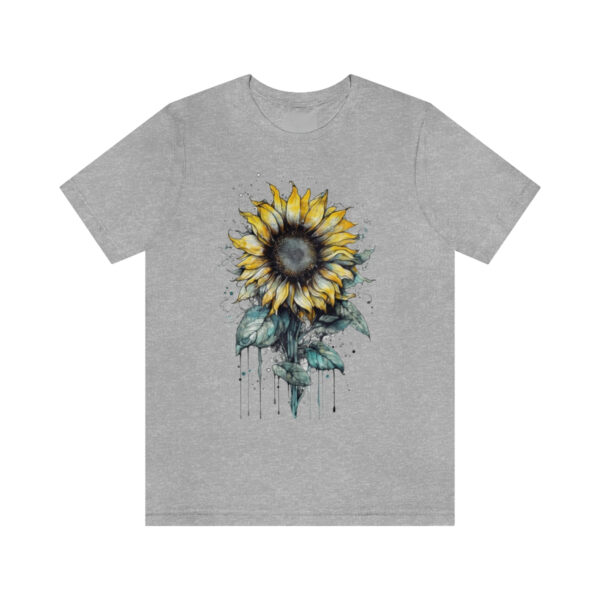 Geometric Sun Flower with Ink and Water Color - Short Sleeve Tee | 18078