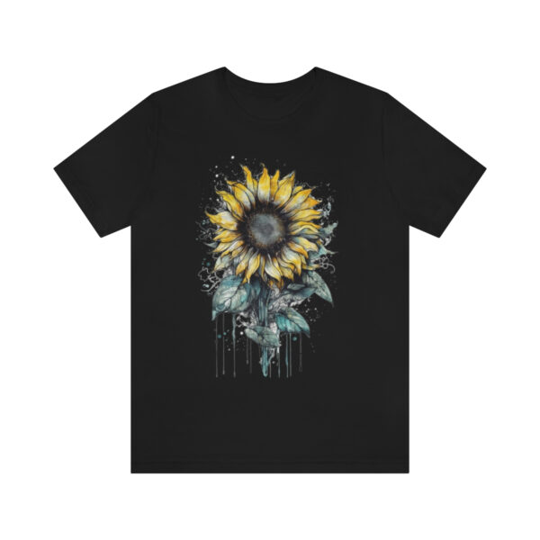 Geometric Sun Flower with Ink and Water Color - Short Sleeve Tee | 18102