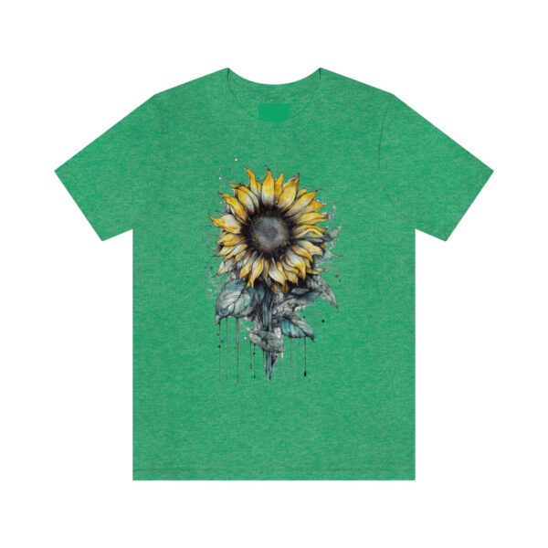 Geometric Sun Flower with Ink and Water Color - Short Sleeve Tee | 18246