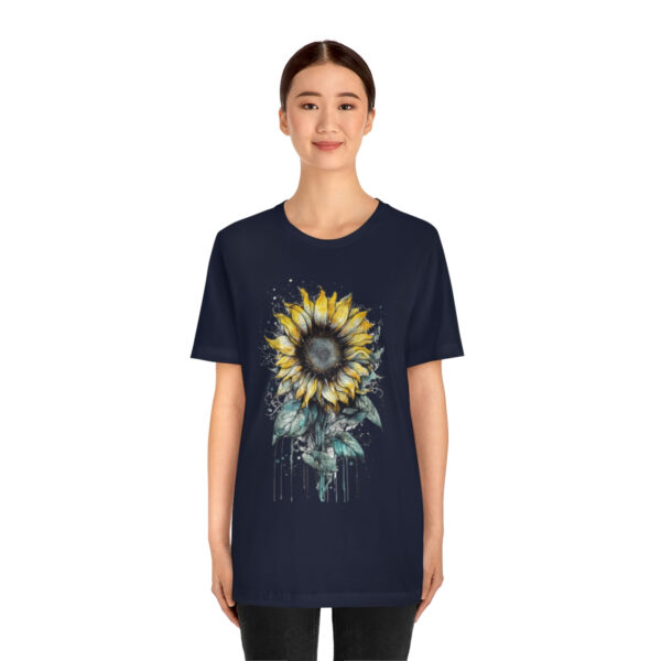 Geometric Sun Flower with Ink and Water Color - Short Sleeve Tee | 18398 2