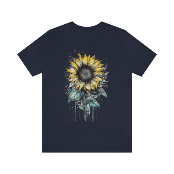 Geometric Sun Flower with Ink and Water Color - Short Sleeve Tee | 18398