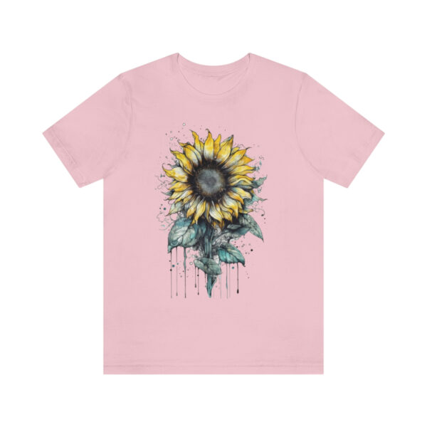 Geometric Sun Flower with Ink and Water Color - Short Sleeve Tee | 18438