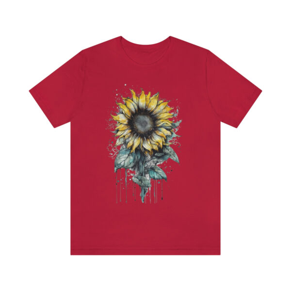 Geometric Sun Flower with Ink and Water Color - Short Sleeve Tee | 18446