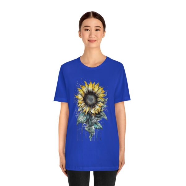Geometric Sun Flower with Ink and Water Color - Short Sleeve Tee | 18518 2