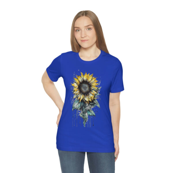 Geometric Sun Flower with Ink and Water Color - Short Sleeve Tee | 18518 4