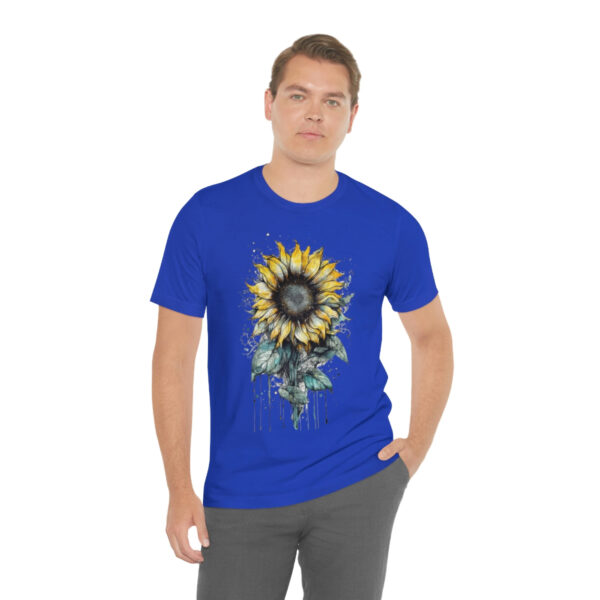 Geometric Sun Flower with Ink and Water Color - Short Sleeve Tee | 18518 5