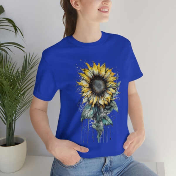 Geometric Sun Flower with Ink and Water Color - Short Sleeve Tee | 18518 6