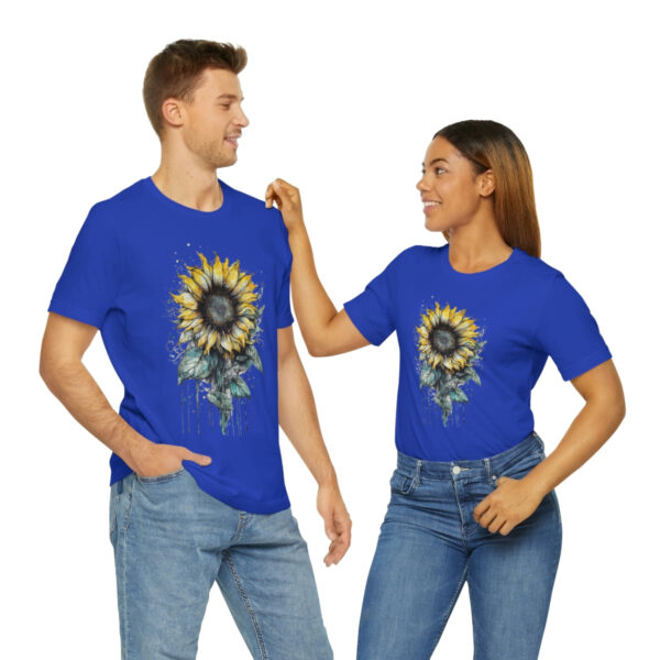 Geometric Sun Flower with Ink and Water Color - Short Sleeve Tee | 18518 7