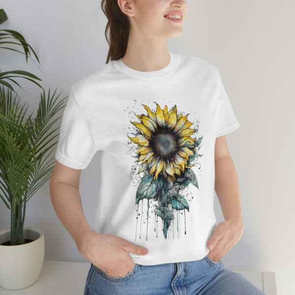 Geometric Sun Flower with Ink and Water Color - Short Sleeve Tee | 18542 6