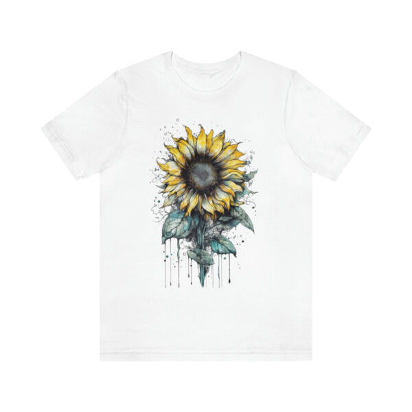 Geometric Sun Flower with Ink and Water Color - Short Sleeve Tee | 18542