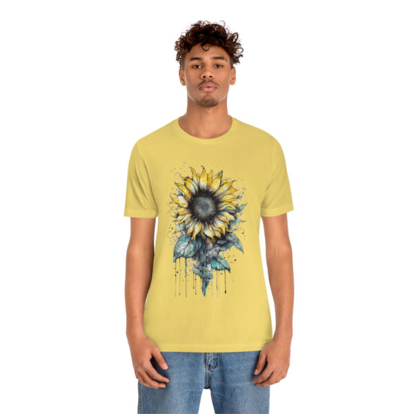 Geometric Sun Flower with Ink and Water Color - Short Sleeve Tee | 18550 3