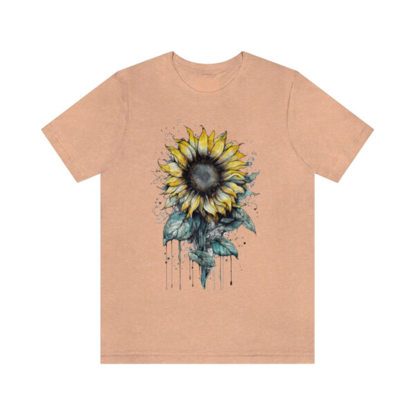 Geometric Sun Flower with Ink and Water Color - Short Sleeve Tee | 38662