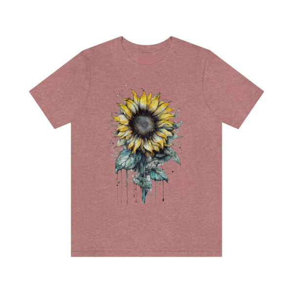 Geometric Sun Flower with Ink and Water Color - Short Sleeve Tee | 61823