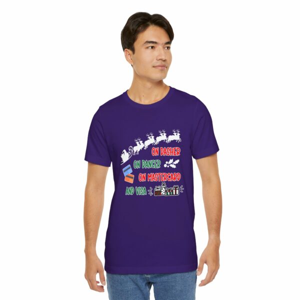 On Dasher On Dancer On Master Card and Visa - Funny Christmas Holiday Shirt | 11444809132942370907 2048 4