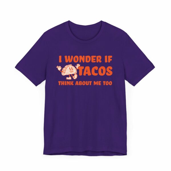 I Wonder If Tacos Think About Me Too | Short Sleeve Funny Taco T-shirt Thinking About Tacos | 11628526580890012215 2048