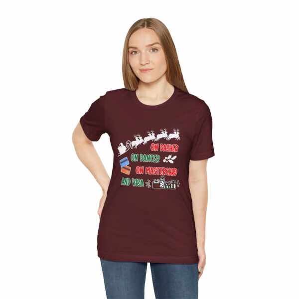 On Dasher On Dancer On Master Card and Visa - Funny Christmas Holiday Shirt | 11975367445271780797 2048 7