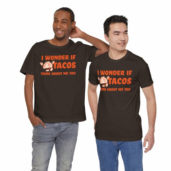 I Wonder If Tacos Think About Me Too | Short Sleeve Funny Taco T-shirt Thinking About Tacos | 12058078032609336339 2048