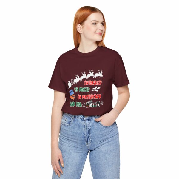 On Dasher On Dancer On Master Card and Visa - Funny Christmas Holiday Shirt | 12333373885436536821 2048 6