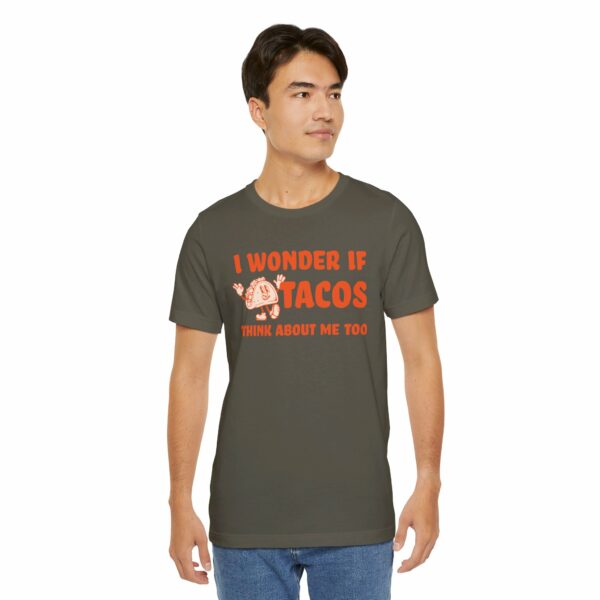 I Wonder If Tacos Think About Me Too | Short Sleeve Funny Taco T-shirt Thinking About Tacos | 13098064445068779537 2048