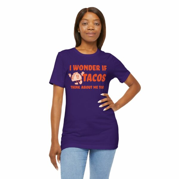 I Wonder If Tacos Think About Me Too | Short Sleeve Funny Taco T-shirt Thinking About Tacos | 13318855694133019449 2048