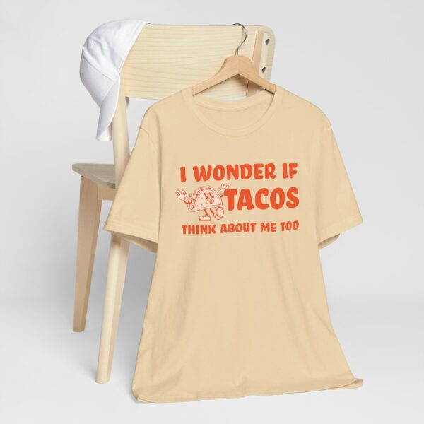 I Wonder If Tacos Think About Me Too | Short Sleeve Funny Taco T-shirt Thinking About Tacos | 1360622281456047378 2048