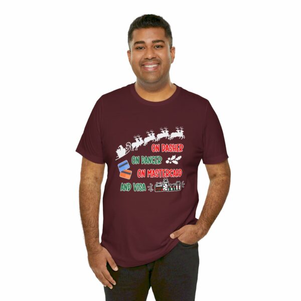 On Dasher On Dancer On Master Card and Visa - Funny Christmas Holiday Shirt | 14574600873593128415 2048 6