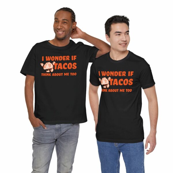 I Wonder If Tacos Think About Me Too | Short Sleeve Funny Taco T-shirt Thinking About Tacos | 1465561860652427004 2048