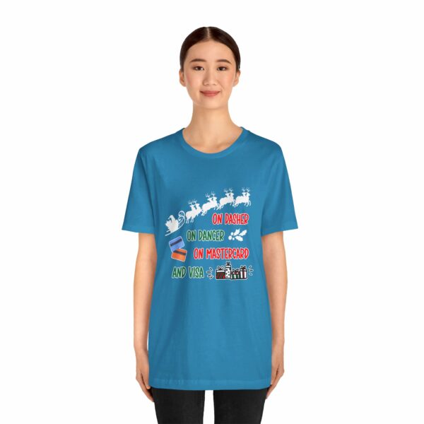 On Dasher On Dancer On Master Card and Visa - Funny Christmas Holiday Shirt | 14673311762538148409 2048 6